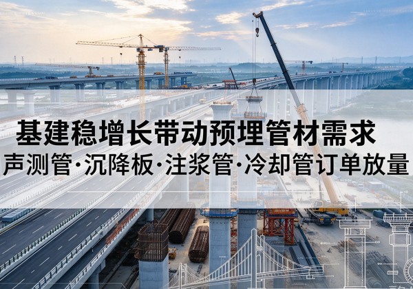 武都基建稳增长带动预埋监测管材需求，声测管、沉降板、注浆管订单持续放量